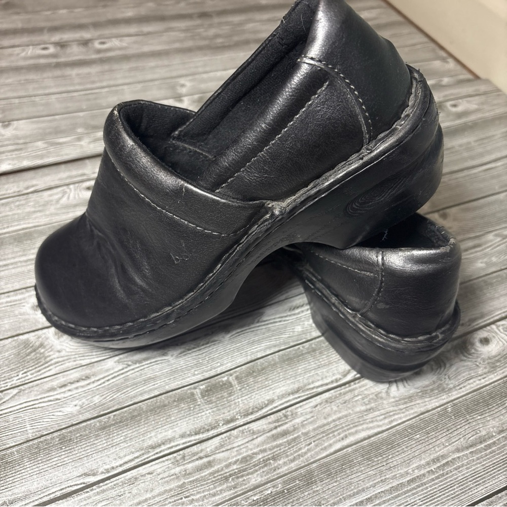 boc Dark Leather Clogs
